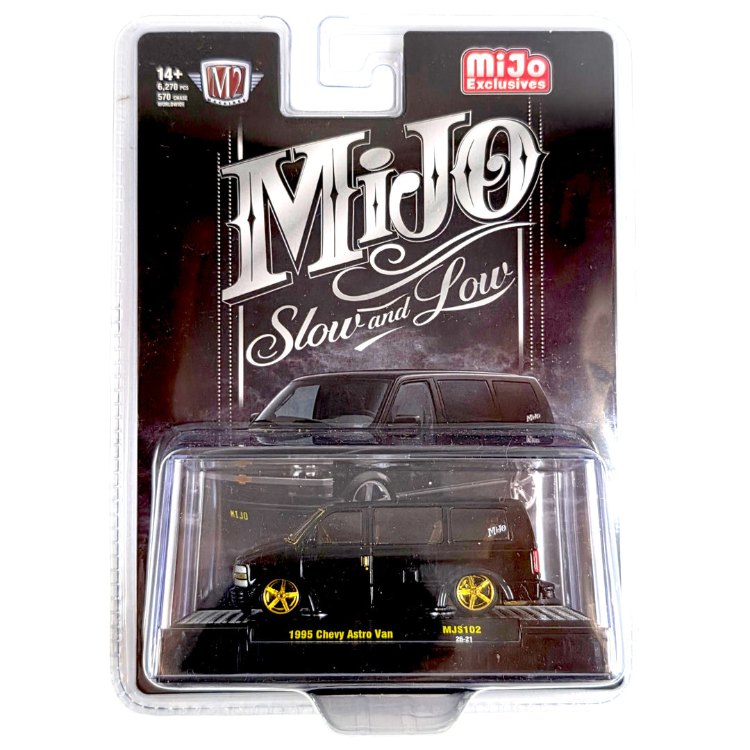 M2 Machines - 1995 Chevrolet Astro Van Custom Slow &amp; Low – Black – MiJo Exclusives *Chase*