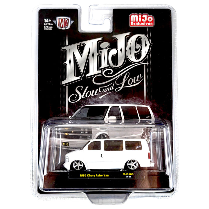M2 Machines - 1995 Chevrolet Astro Van Custom Slow &amp; Low – White – MiJo Exclusives