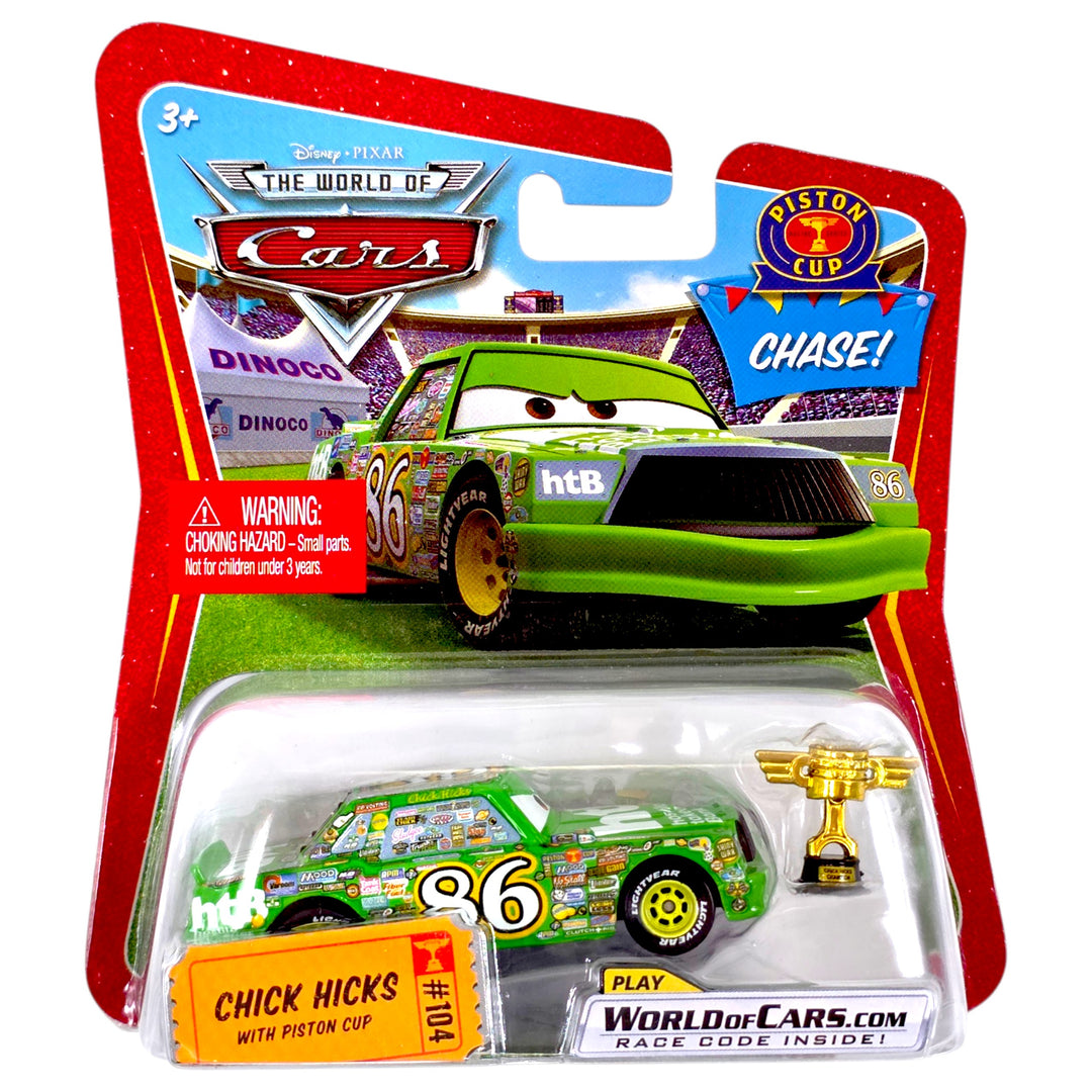 Disney Pixar - Chick Hicks with Piston Cups - 2009 The World of Cars Piston Cup Series *Chase*