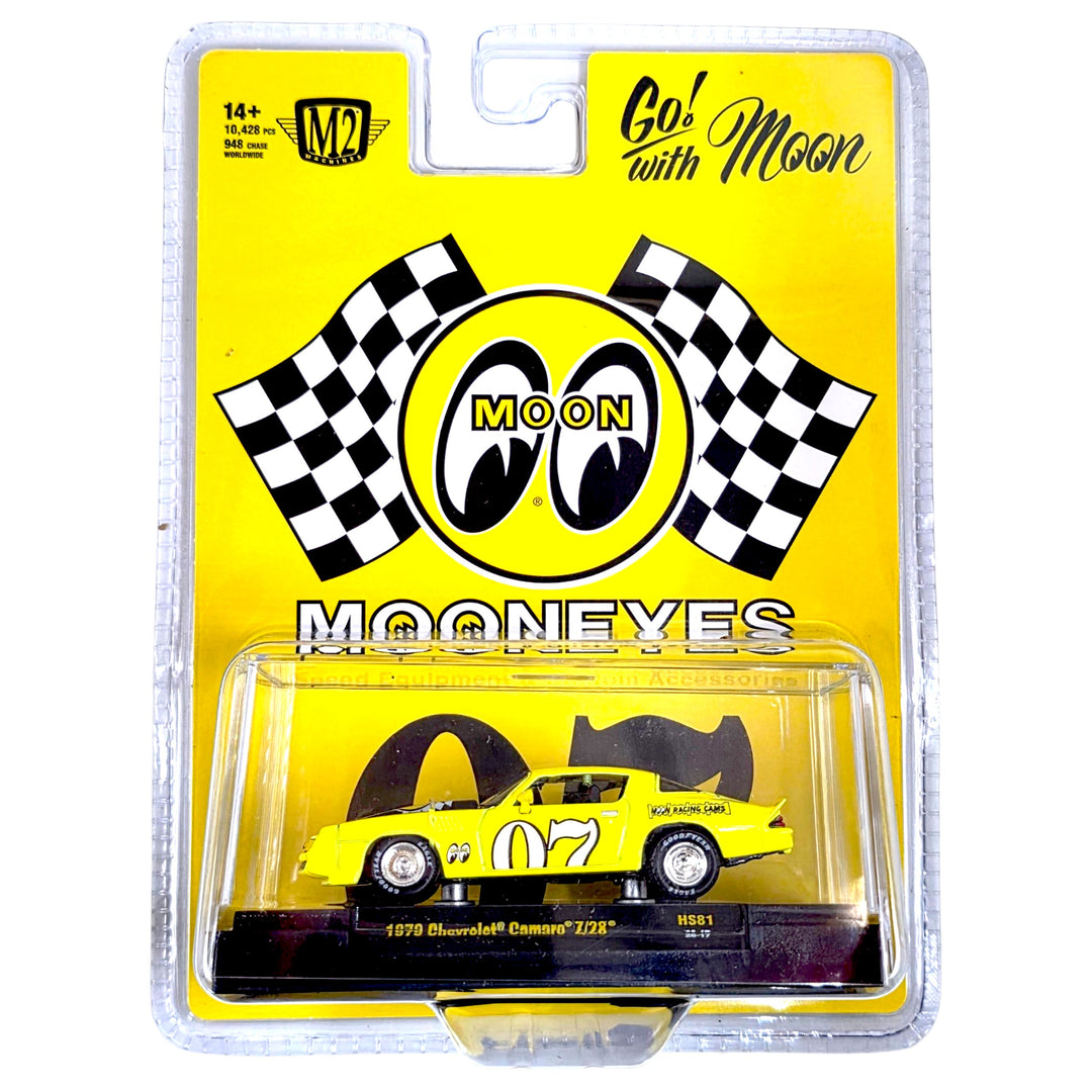 M2 Machines - 1979 Chevrolet Camaro Z28 Mooneyes Speed Equipment – Yellow – Hobby Exclusive