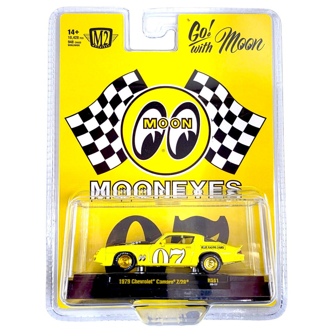 M2 Machines - 1979 Chevrolet Camaro Z28 Mooneyes Speed Equipment – Yellow – Hobby Exclusive *Chase*