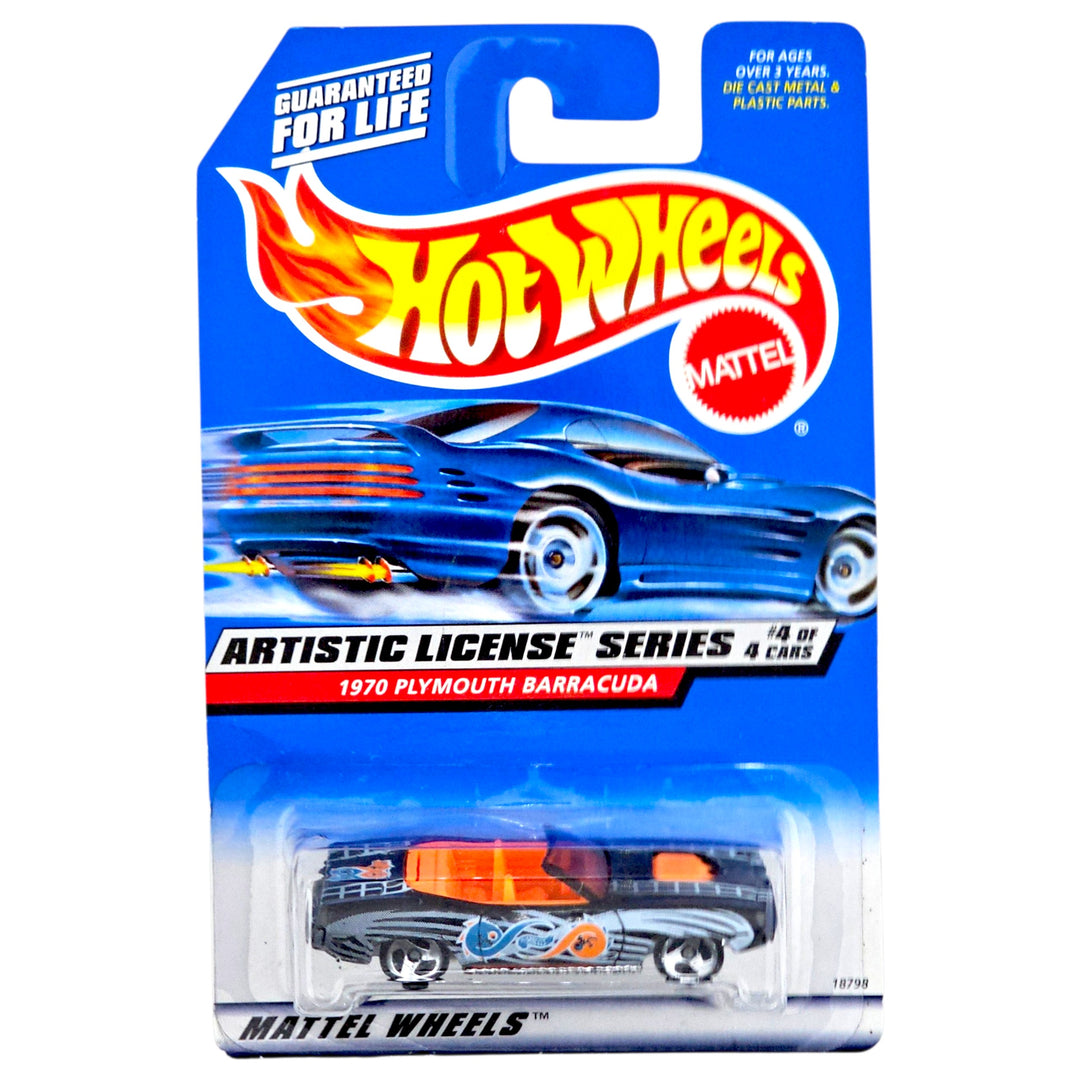 Hot Wheels - 1970 Plymouth Barracuda - 1998 *Blue to Orange Tampo Variation*