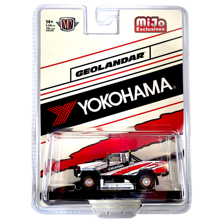 M2 Machines - 1985 Toyota 4×4 Off-Road Pickup Yokohama Geolandar – White – MiJo Exclusives