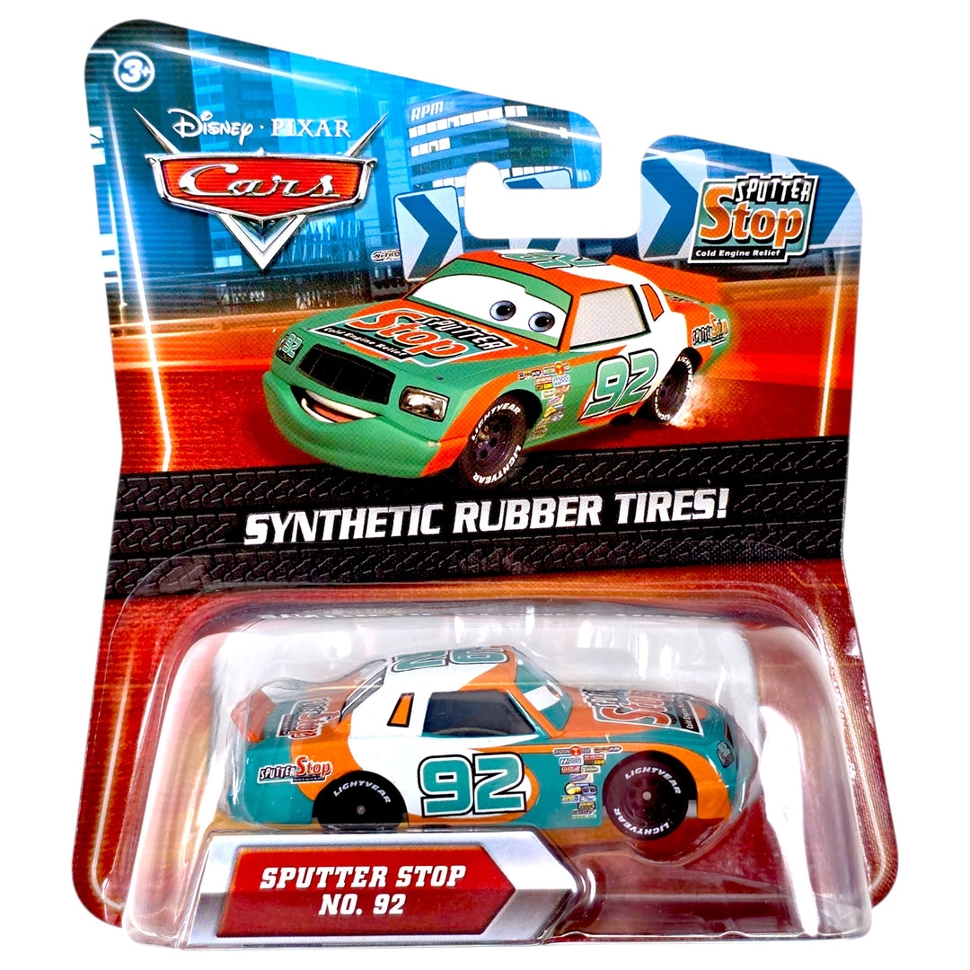 Disney Pixar - Sputter Stop No. 92 - 2009 Cars Synthetic Rubber Tires ! Series *Kmart Exclusive*