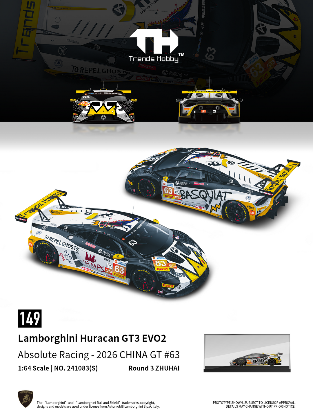 *Pre-Order* Trends Hobby - Lamborghini Huracan GT3 Evo 2- CHINA GT ZHUHAI 2026 