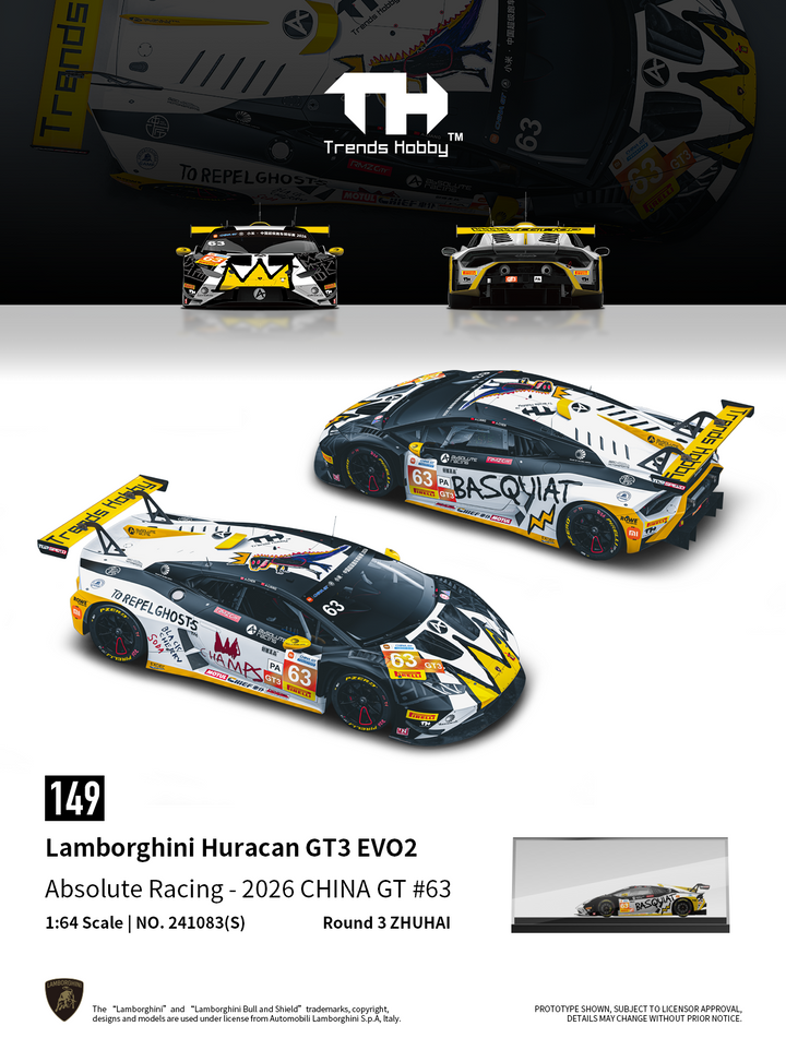 *Pre-Order* Trends Hobby - Lamborghini Huracan GT3 Evo 2- CHINA GT ZHUHAI 2026 