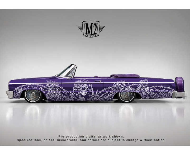 *Pre-Order* M2 Machines - 1964 Chevrolet Impala SS 409 Convertible “Dia De Los Muertos” – Purple – Hobby Exclusive