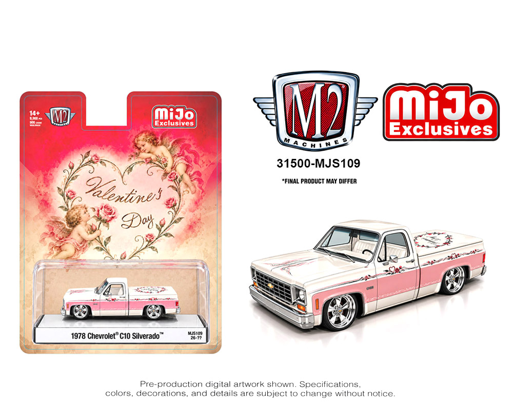 *Pre-Order* M2 Machines - 1978 Chevrolet C10 Silverado Custom Valentine’s Day Edition – Mijo Exclusives