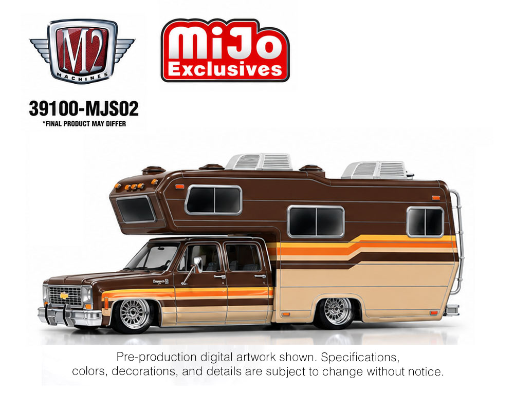 *Pre-Order* M2 Machines - 1974 Chevrolet Cheyenne Super 30 Custom Camper – Beige Brown – MiJo Exclusives
