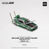 Pop Race - Skyline C210 Kaido Racer "Bosozuku Style" - Silver / Green *Pre-Order*