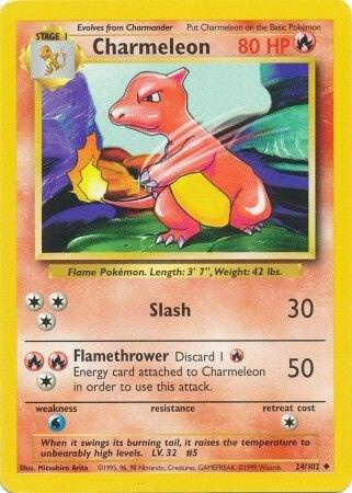 Pokemon - Charmeleon - 24/102 - Uncommon Unlimited - Base Set Unlimited Series