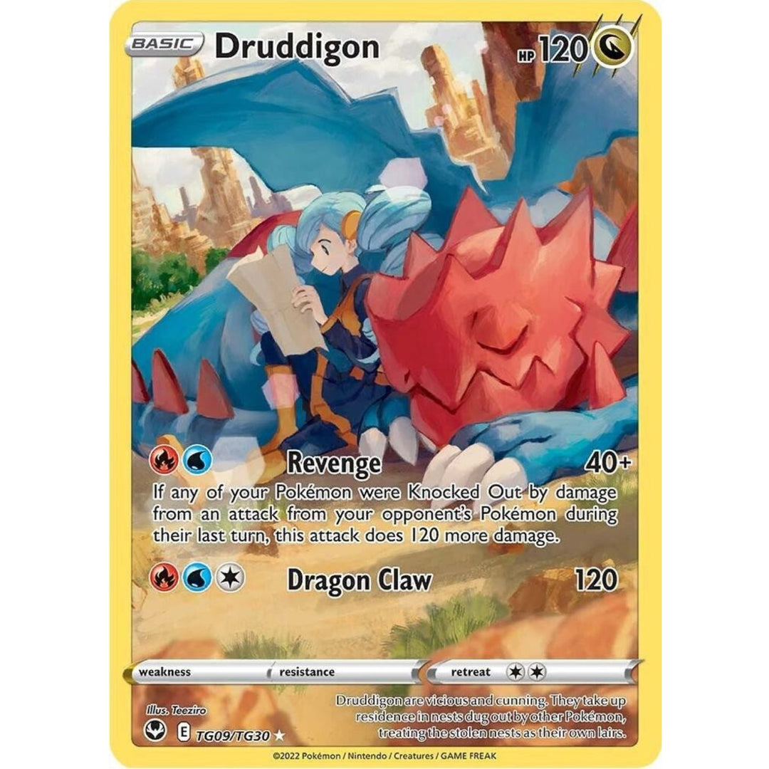 Pokemon - Druddigon - TG09/TG30 - Ultra Rare - Sword &amp; Shield: Silver Tempest Series