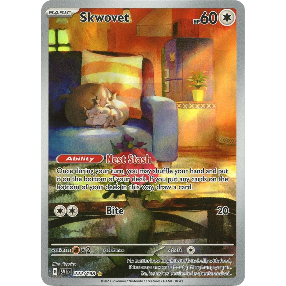 Pokemon - Skwovet - 222/198 - Illustration Rare - Scarlet &amp; Violet (Base Set) Series