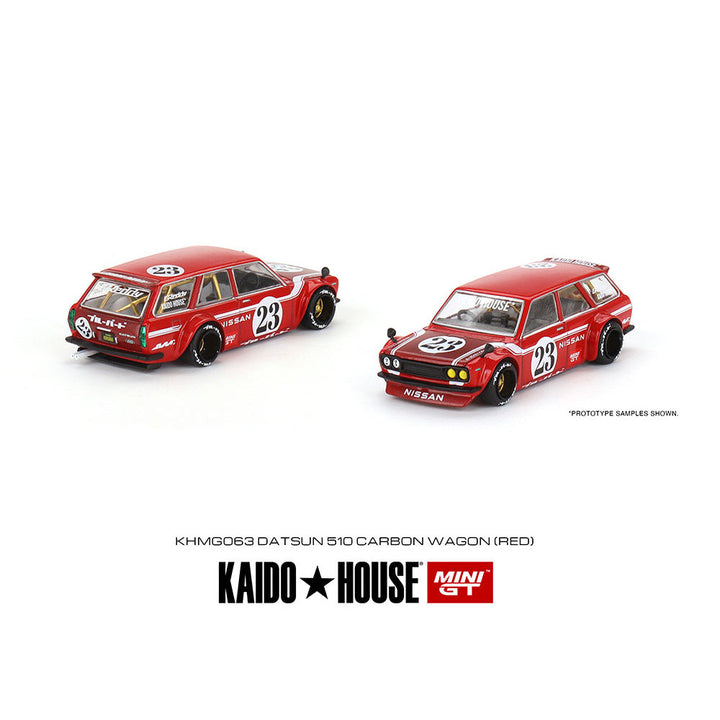 Kaido House x Mini GT - Datsun 510 Carbon Wagon (Red)