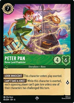 Lorcana - Peter Pan (Never Land Prankster) - 85/204 - Super Rare - Azurite Sea