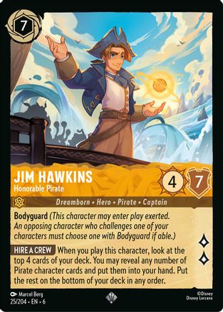 Lorcana - Jim Hawkins (Honorable Pirate) - 25/204 - Super Rare - Azurite Sea