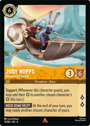 Lorcana - Judy Hopps (Resourceful Rabbit) - 15/204 - Rare - Azurite Sea