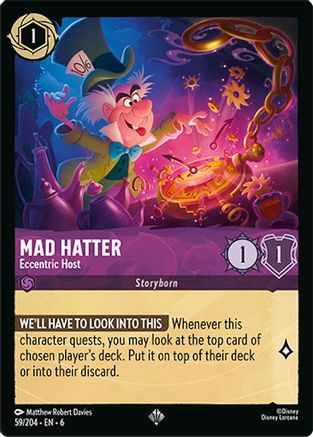 Lorcana - Mad Hatter (Eccentric Host) - 59/204 - Super Rare - Azurite Sea