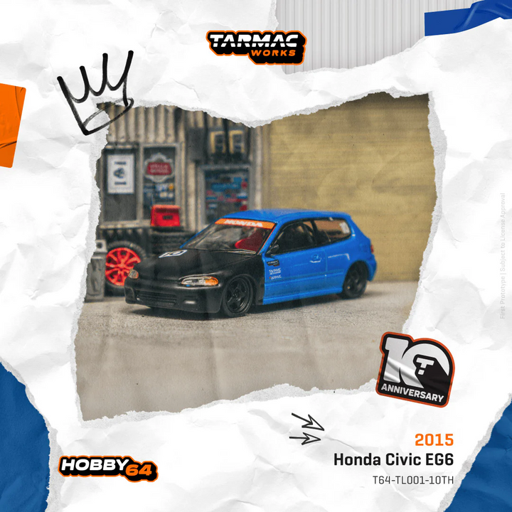 Tarmac Works - Honda Civic EG6 Tarmac Works 10th Anniversary - Hobby64 Series