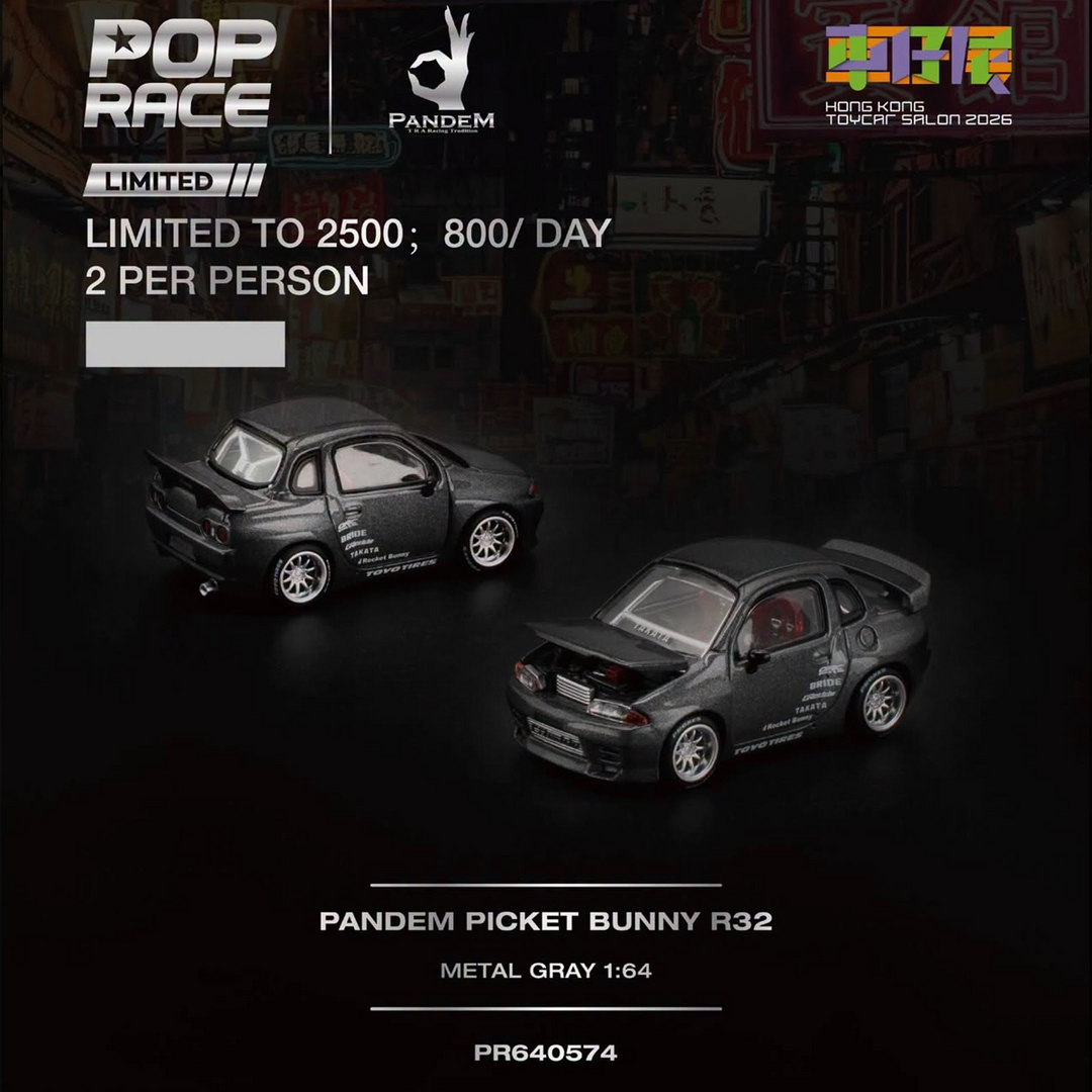 Pop Race - Pandem Q-R32 - Metal Grey *Hong Kong Toy Car Salon 2026 Exclusive*
