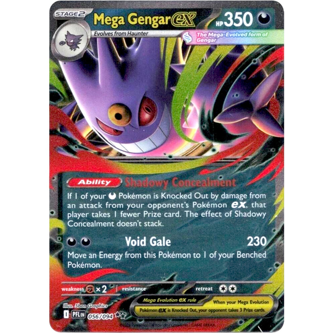 Pokemon - Mega Gengar ex - 056/094 - Double Rare - Mega Evolutions: Phantasmal Flames Series