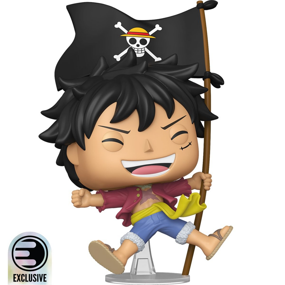 Funko - Monkey D. Luffy with Flag (One Piece) - Pop! Vinyl Figure *Entertainment Earth Exclusive*