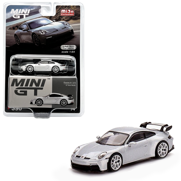 Mini GT - Porsche 911 (992) GT3 - GT Silver Metallic