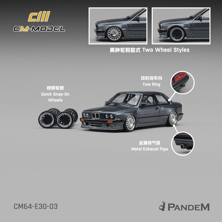 *Pre-Order* CM Model - Pandem M3 E30 Metallic - Gunmetal Gray