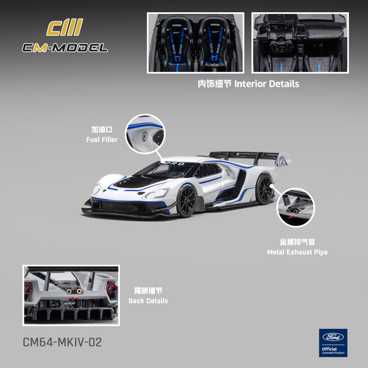 *Pre-Order* CM Model - Ford GT Mk IV Frozen White &amp; Sonic Blue Pearl J-1