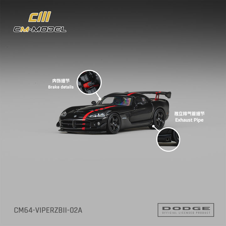 *Pre-Order* CM Model - Dodge Viper ACR(ZBII) Viper - Black with Viper Red Racing Stripes