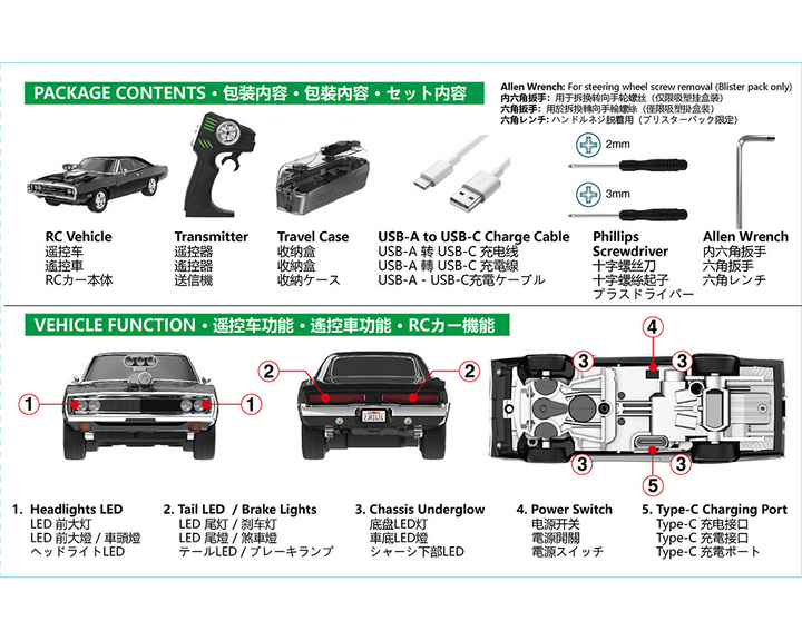 *Pre-Order* Greenlight - RC The Fast &amp; The Furious 1970 Dodge Charger “Dom’s Charger” Combo Set - Greenlight Motion Series