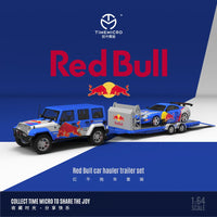 Time Micro - Jeep Wrangler & Toyota Supra A80Z Trailer Set "Red Bull"