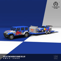 Time Micro - Jeep Wrangler & Toyota Supra A80Z Trailer Set "Red Bull"