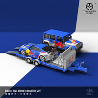 Time Micro - Jeep Wrangler & Toyota Supra A80Z Trailer Set "Red Bull"