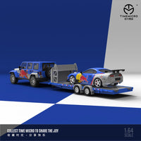 Time Micro - Jeep Wrangler & Toyota Supra A80Z Trailer Set "Red Bull"