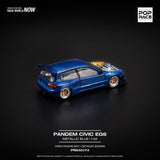 Pop Race - Honda Civic (EG6) Pandem w/ Open Hood - Metallic Blue *Pre-Order*