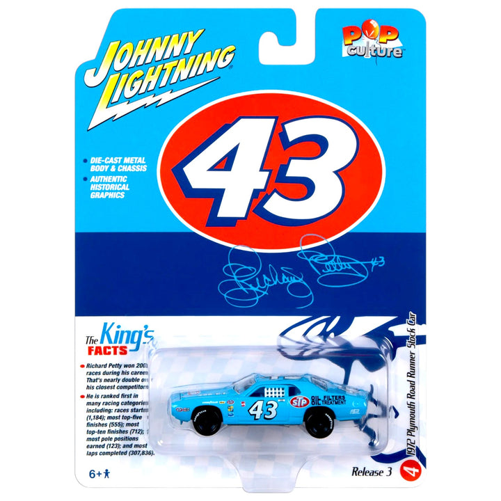 Johnny Lightning - Richard Petty 1972 Plymouth Road Runner Stock Car - 2023 Pop Culture Series