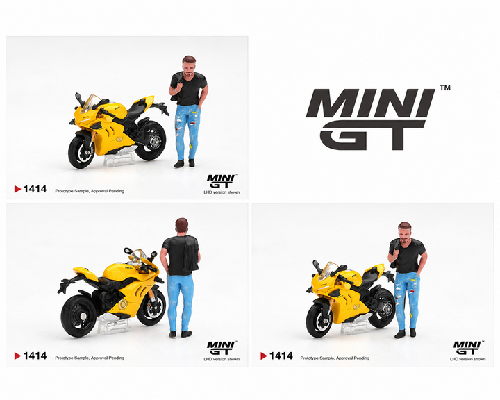 *Pre-Order* Mini GT - Ducati Panigale V4 S with Ducati Figure Yellow – Limited Edition