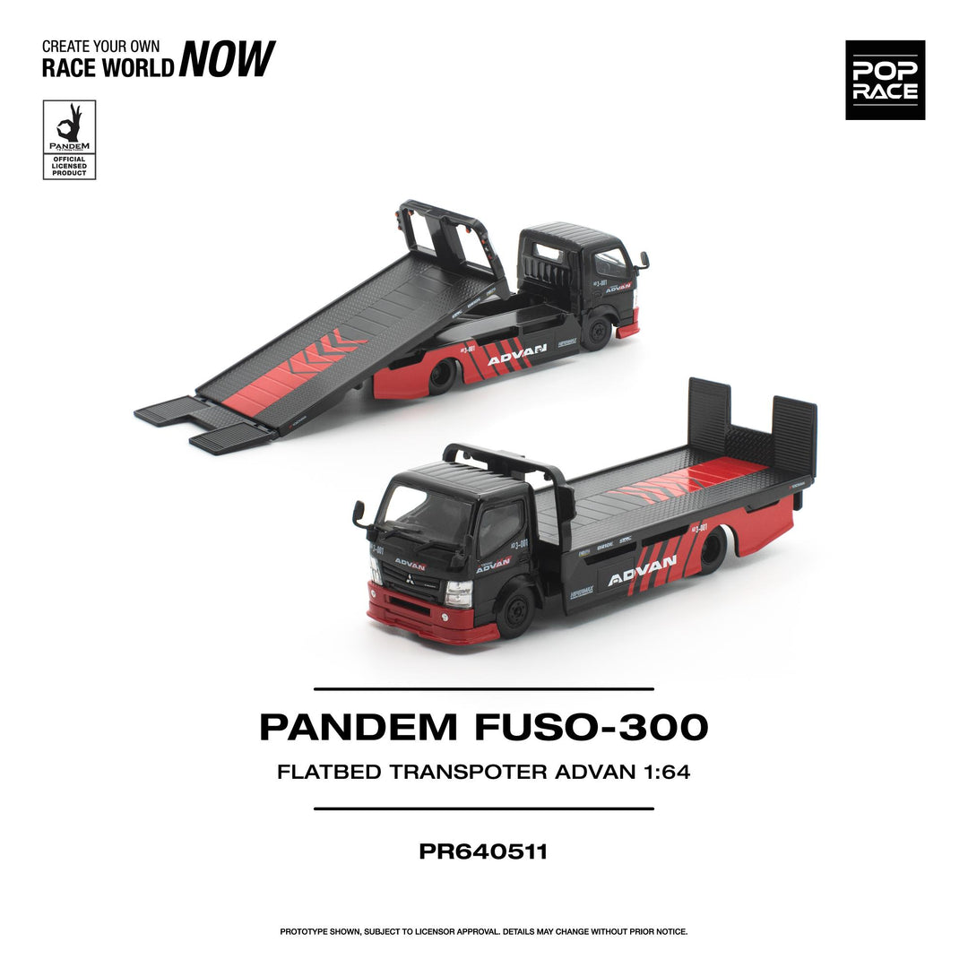 *Pre-Order* Pop Race - PANDEM Fuso 300 Flatbed Transporter - Advan