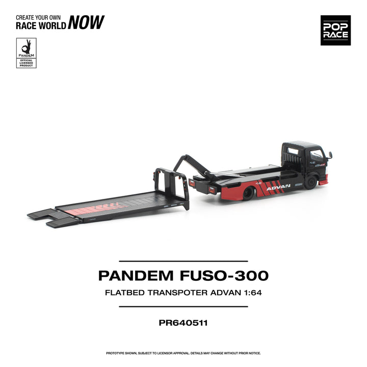 *Pre-Order* Pop Race - PANDEM Fuso 300 Flatbed Transporter - Advan
