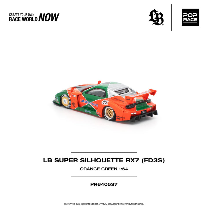 *Pre-Order* Pop Race - LB Super Silhouette RX7 (FD3S) - Orange Green