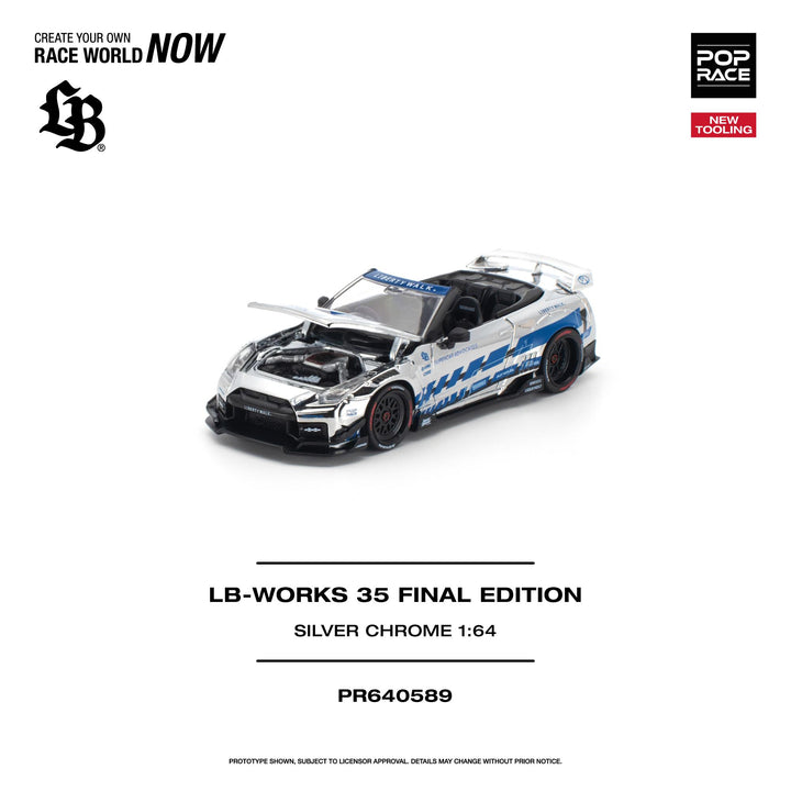 *Pre-Order* Pop Race - LB-WORKS 35GT-R Final Edition - Silver Chrome