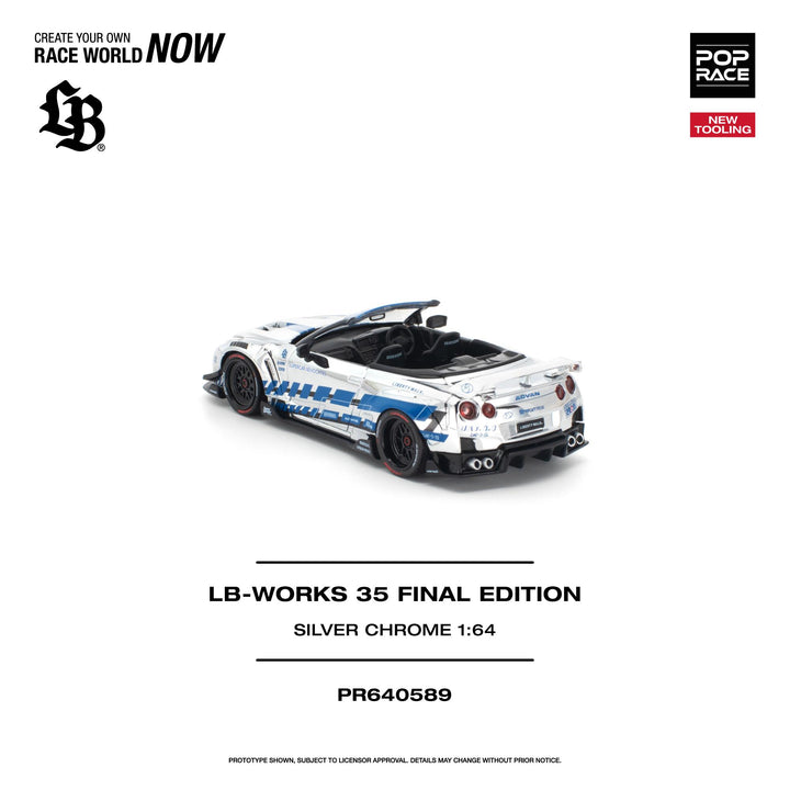 *Pre-Order* Pop Race - LB-WORKS 35GT-R Final Edition - Silver Chrome