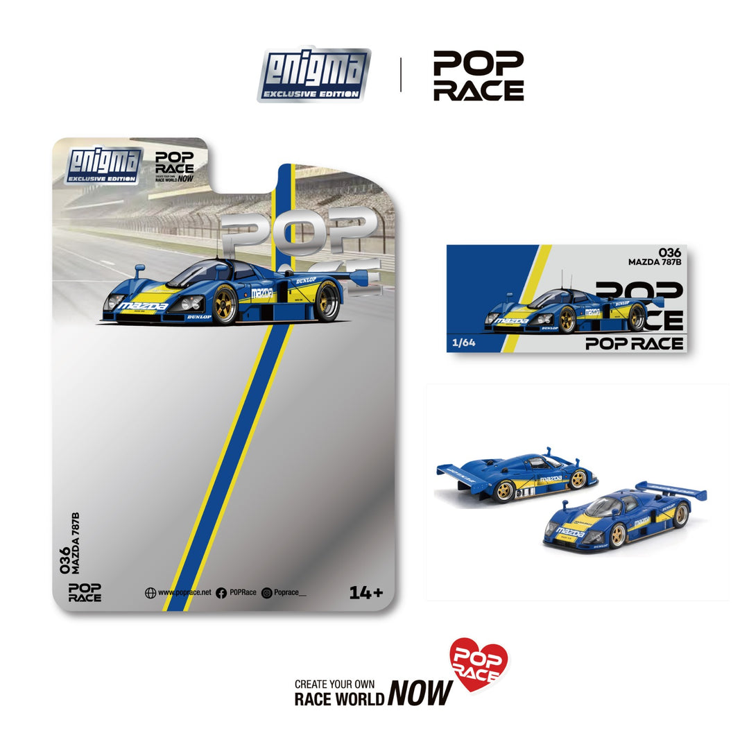 *Pre-Order* Pop Race - Mazda 787B - Racing Blue / Yellow *Enigma Exclusive Edition*