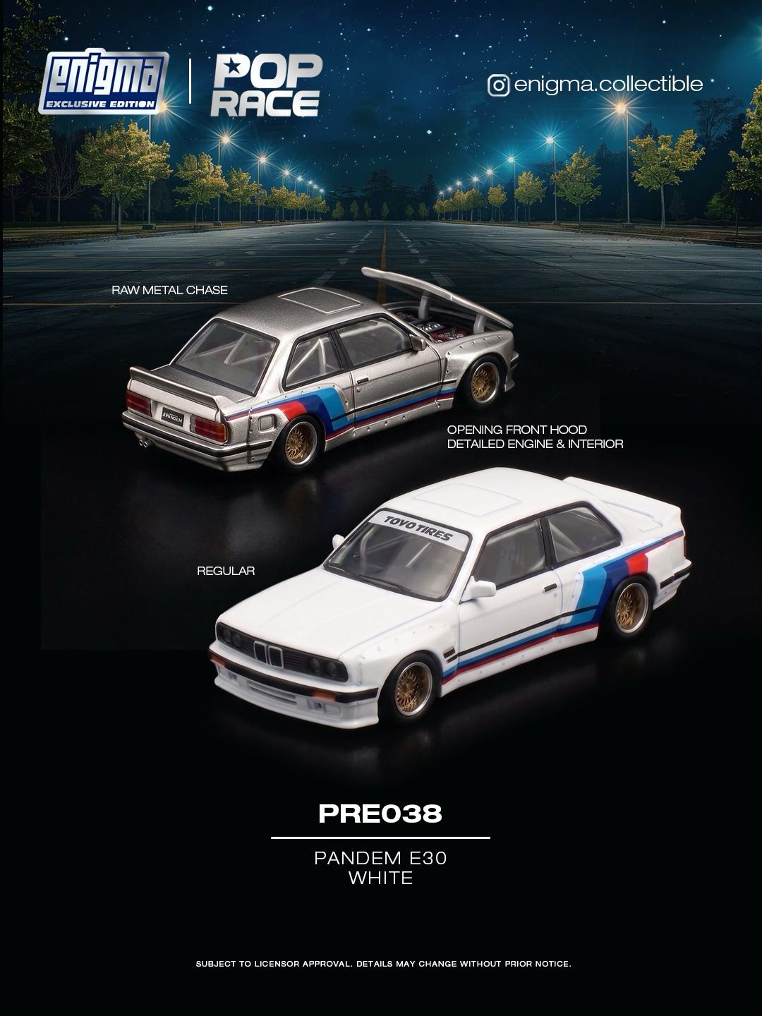*Pre-Order* Pop Race - Pandem E30 - White *Enigma Exclusive Edition*