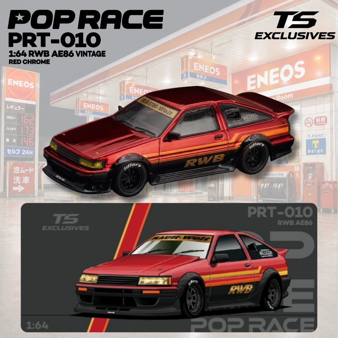 *Pre-Order* Pop Race - RWB AE86 VIintage - Red Chrome *TS Exclusive Edition*
