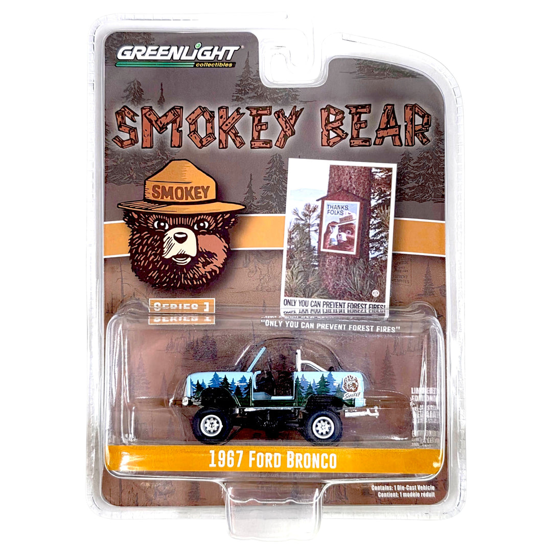 Greenlight - 1967 Ford Bronco (Doors Removed) - 2022 Smokey Bear Series 1