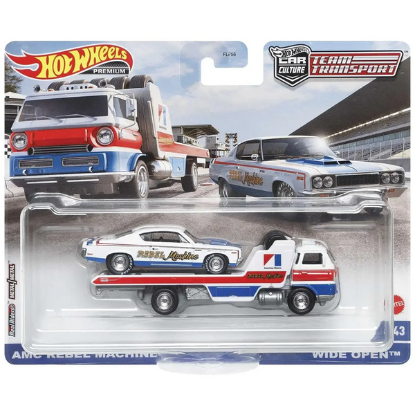 Hot Wheels - AMC Rebel Machine & Wide Open - 2022 Team Transport Series