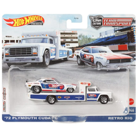 Hot Wheels - '72 Plymouth Cuda FC & Retro Rig - 2022 Team Transport Series