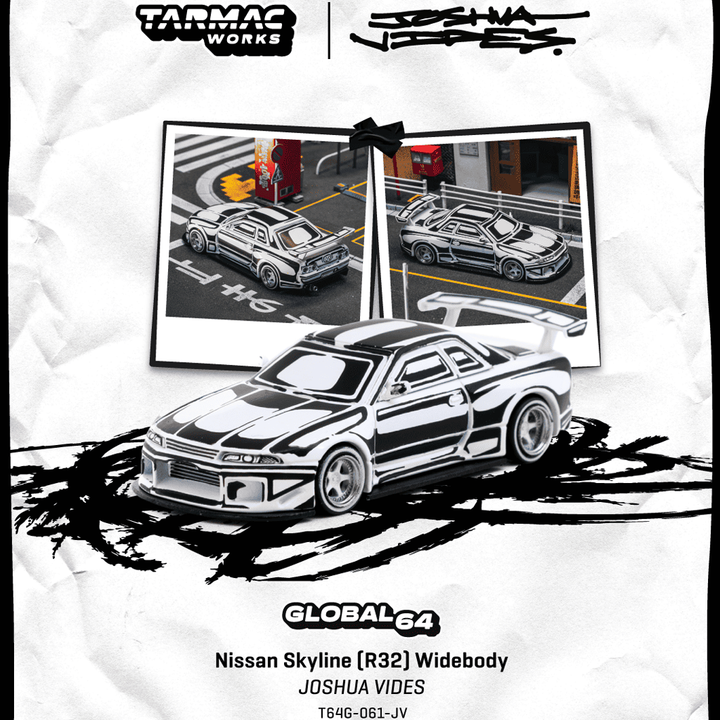 *Pre-Order* Tarmac Works - Nissan Skyline (R32) Widebody - Designed by JOSHUA VIDES - Global64 Series